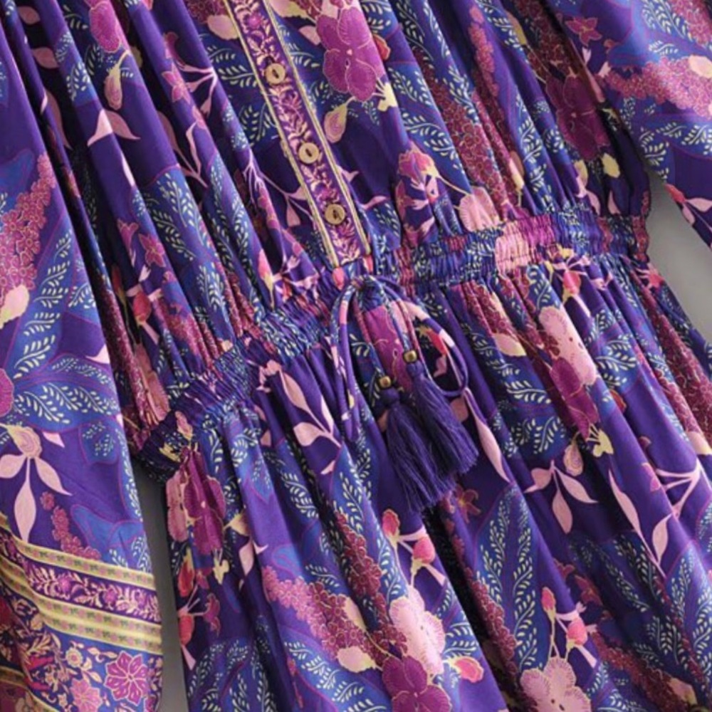 Beautiful Boho Ruffle Dress / Size Small - Picture 4 of 6